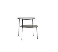 Duo Table d'appoint Noir avec Verre Fumé Foncé Woud - 5712800015201