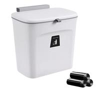 DUOHERESHUI Poubelle Suspendue de Cuisine 7L avec Couvercle - Murale pour Cuisine, Bureau, Salle de Bain (Blanc)