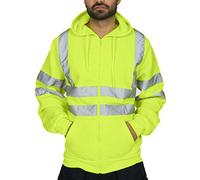 Duohropke Veste de sécurité pour homme - Réfléchissant - Sweat à capuche haute visibilité pour l'hiver - Veste d'aviateur - Veste de travail