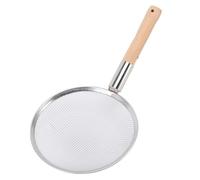 Duokon Cuillère d'écumoire en Acier Inoxydable, Passoire Alimentaire à Mailles Fines avec Manche en Bois, Outil d'écrémage de 25,5 Cm pour Frire des Nouilles à l'huile, Sauce, thé, Riz, Cuisine