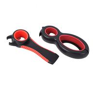 Duokon Ensemble d'ouvre-boîtes et d'ouvre-bouteilles en Acier Inoxydable et Silicone 5 en 1, Poignée Antidérapante, Passe au Lave-vaisselle, Outil de Cuisine Compact pour la Maison, le Pique-nique