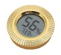 Duokon Hygromètre Numérique Miniature, Thermomètre Indicateur d'humidité, Jauge à Cadre Métallique Rond avec Joint en Caoutchouc, Design encastré pour Boîtes à Cigares, Armoires de
