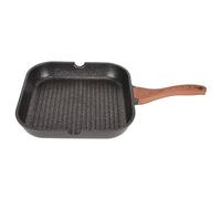 Duokon Poêle à Frire Carrée en Alliage d'aluminium, Poêle à Gril, Revêtement Antiadhésif, Chaleur Uniforme, Facile à Nettoyer, pour la Cuisine des Steaks à Domicile (Grande)