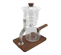 Duokon Théière Goutte à Goutte Semi-automatique en Verre, Théière en Verre Magnétique Faite à la Main 350 Ml, Cafetière à thé Facile à Nettoyer avec Couvercle Passoire et Support pour Boire du thé à