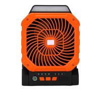 Duokon Ventilateur Solaire Ventilateur Solaire Rechargeable ABS 7800mAh 4 Vitesses 3 Modes d'Éclairage Minuterie Boussole pour Tente de Camping Voyage Pêche en Plein Air Utilisation d'urgence
