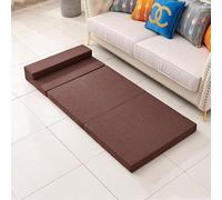 DUOLEH Matelas de sol pliable en mousse à mémoire de forme avec housse amovible et lavable, lit d'appoint de sol pour camping, camping-car, dortoir (200 x 100 x 5 cm, marron foncé)