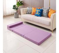 DUOLEH Matelas de sol pliable en mousse à mémoire de forme avec housse amovible et lavable, lit d'appoint de sol pour camping, camping-car, dortoir (200 x 60 x 8 cm, violet)