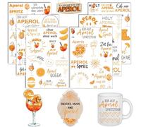 Duoleimi 6 Rub on Stickers Été, DIY A5 Autocollants Colorés | Rub on autocollants, verre bois, scrapbooking, rub on sticker aperol, rub on sticker dictons, rub on sticker cocktail été