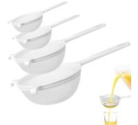 Duoleimi Set de 4 Tamis en Plastique Tamis de Cuisine Tamis en Plastique kéfir thé café Fruits, 7/12/15/18cm, Turbo Peeler Lames de Remplacement pour Une Utilisation multifonctionnelle.