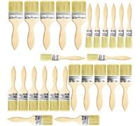Duoleimi Set de pinceaux Plats, Set de pinceaux avec 26 pièces (23/40/45/55 mm), Set de pinceaux de Peintre avec Manche en Bois pour peintures, pinceaux Plats pour lasure pour Le Bricolage