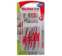 Fischer Cheville multi-matériaux DuoPower 8x65 K anti-rotation 8 pièces