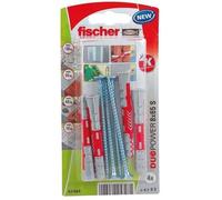 Fischer Cheville tous matériaux DuoPower 8x65 S K avec vis Pack de 4