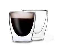 Duos Feelino Verres isothermes à double paroi Effet flottant Pour boissons chaudes et froides, thé et café, Verre, 2 x 80 ml., 2x 80ml