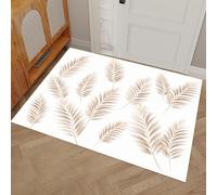 DUOTCYELE Paillasson Intérieur Feuille De Palmier Brune 50 x 80 cm Tapis Entree Interieur Minimaliste Nordique, Profil Bas, Antidérapant, Tapis pour Entrée, Lavable, Cuisine, Couloir, Brun