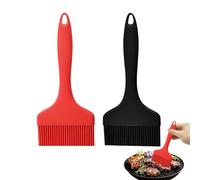 duoyif 2 Pièces pinceaux à pâtisserie en silicone pinceaux de cuisine en silicone extra large Pinceaux De Barbecue Pour barbecue, pinceau à pâtisserie,cuisine, gâteau, badigeonnage (Noir Rouge)