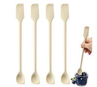 duoyif Mini Spatule Cuillère Confiture 26 cm Spatule Double Tête Mini spatule silicone Spatule à mélanger Pour Confiture Miel Glace Pâte Sauces Mélanger 4 Pièces (blanc)
