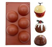duoyif Moule En Silicone Demi-Sphère Ø 8 cm 5 Cavités Moule Silicone Patisserie Demi Sphere Moule à Gâteau Boule Moule De Cuisson Sphérique Pour Mousse Boule Chocolat Gelée Gâteau (5Cavités Ø8cm)
