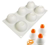 duoyif Moule en silicone demi-sphère - Diamètre : 63 mm - 6 trous - Pour la fabrication de mousse à dôme - Pour la fabrication de gâteaux en mousse à dôme - 63 x 43 mm (6 trous Ø63 mm)