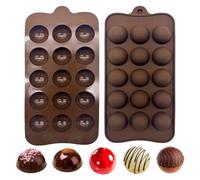 duoyif Moule Silicone Demi-Sphère 15 Cavités 2 Pièces Moule Chocolat Rond | Boule Demi-Ronde Forme Chocolat, Moule Bonbons Pralines Rond, Moule Silicone Pour Pralines Bonbons Sucreries