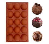 duoyif Moule Silicone Demi-Sphères Ø 5cm Moule à Chocolat Demi Sphere, Moule Demi Sphere Pour Le Chocolat Mousse Dôme Gelée Caramel Bonbons Gommeux Boules De Gâteaux (15 cavités, Ø 5cm)