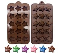 duoyif Moule Silicone Étoile 15 Cavités 2 Pièces Moule Chocolat Étoiles | Moules Forme Étoile Chocolat, Moule Pralines Bonbonformes, Étoiles Silicone Moule Pour Pralines Bonbons Sucreries Desserts