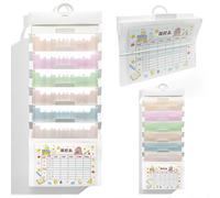 duozoanz Range Document Bureau, Rangement Documents Porte Revue Mural, Porte Revue A4 avec 6 Pochettes, Organisateur Portable Accrochable Mur/Porte, Pliable, 88x36cm, Blanc
