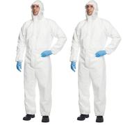 DuPont ProShield 20 Combinaison de protection à capuche catégorie III, type 5 et 6 Blanc Taille L (Lot de 2)