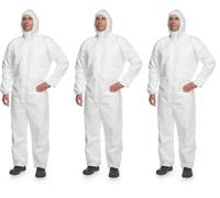 DuPont ProShield 20 Combinaison de protection à capuche catégorie III, type 5 et 6 Blanc Taille M (Lot de 3)