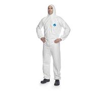 DuPont Tyvek 200 EasySafe Lot de 100 vêtements de protection chimiques avec capuche, catégorie III, type 5 et 6 Blanc Taille XXL