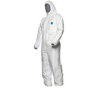 DuPont Tyvek 400 Dual | Vêtement de Protection Chimique, Catégorie III, Type 5 et 6 | Devant en Tyvek |Dos en SMS | Blanc | Taille XL - 100 pièces