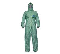 DuPont Tyvek 600 Plus Lot de 100 vêtements de protection chimiques avec capuche et coutures thermocollées, catégorie III, type 4-B, 5-B et 6-B Vert Taille M
