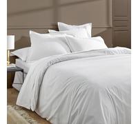 Duquennoy & Lepers - Parure de Lit 2 Personnes 260x240 CM et 2 Taies - Percale 80 Fils 100% Coton Qualité Hôtel - Housse de Couette Très Grand Lit Finition Rabat - Oeko-TEX® Made in Green - Blanc