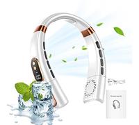 Duqulle Cou Pliable, Cou Portable, Ventilateur USB, Ventilateur Cou sans Feuilles avec Batterie 4000mAh, Portable Ventilateur Nuque pour Bureau Domicile Voyage en Plein Air