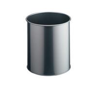DURABLE Corbeille à papier 330158 – Métal rond, professionnelle 15 L, Gris
