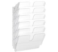DURABLE Porte-brochures mural FLEXIPLUS 6 DIN A4 horizontal 6 compartiments noir/transparent