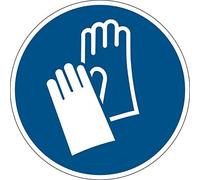 Durable 103906 Pictogramme Au Sol "Port de Gants Obligatoire", Non Permanent, Ø 43 cm, Bleu