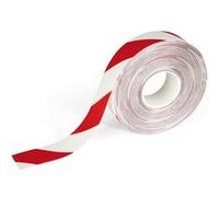 Durable Ruban adhésif permanent de marquage au sol - Antidérapant - 30 m x 50 mm - Rouge et Blanc
