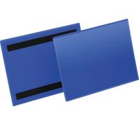 DURABLE Pochettes magnétiques A5 paysage 174307 – Pour surfaces métalliques – Bleu foncé, 50 pièces