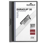 Durable 220057 Duraclip Chemise de Présentation à Clip Métal A4 3 mm/30 feuilles Anthracite Lot de 25