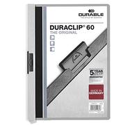 Durable 220910 Duraclip Original 60 Chemises à Clip (pour 1 à 60 Feuilles A4), 25 Pièces, Gris