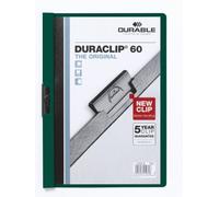 Durable 220932 Duraclip Chemise de Présentation à Clip Métal A4 6 mm/60 feuilles Vert Foncé Lot de 25