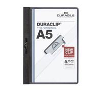 Pochette à pince Duraclip A5 pour 30 feuilles, noire, lot de 25 pièces