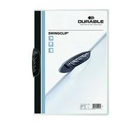 Durable 226001 Clip-folder Swingclip, en PP, jusqu'à 30 feuilles A4, noir, 25-pack