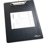 Durable 235001 Plaque Porte - Bloc avec Pinc - pour Bloc Format A4 - avec Pochette de Tenue de Bloc Coloris Noir Lot de 5