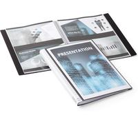 Durable 243201 Duralook Plus Reliure Protège - Documents à Pochettes Soudées - 20 Pochettes/40 Vues avec Couverture PersonnaliSable Coloris Noir