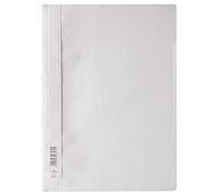 Durable 252302 Lot de 25 Chemise à lamelles format A4 couverture transparente dos opaque Blanc