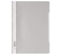 Durable 252310 Lot de 25 Chemise à lamelles format A4 couverture transparente dos opaque Gris