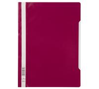 Durable 252335 Lot de 25 Chemise à lamelles format A4 couverture transparente dos opaque Rouge/Pourpre
