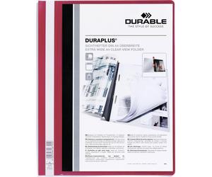 DURABLE 257903 25er Präsentationshefter DURAPLUS rot DIN A4 überbreit