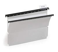 Durable 260110 Dossier Suspendu pour Document Format A4 - Fond à Soufflets - avec Cavaliers d'Indexation - Coloris Gris Boîte de 25